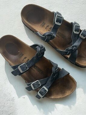 Birkenstock Mayari Braided Sandals Navy Blue Leather Women’s Size 38 / US 7.5